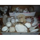 TWO BOXES OF TEAWARES, to include Doulton Bunnykins tablewares