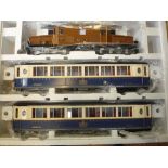 A BOXED L.G.B. G SCALE RHAITISCHE BAHN ALPINE CLASSIC PULLMAN EXPRESS TRAIN SET, comprising electric