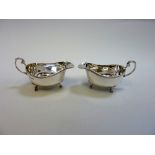 A PAIR OF SILVER SAUCE BOATS, Sheffield 1973, shell feet and gadrooned rim, approximately 8.6 troy