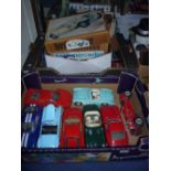 A QUANTITY OF UNBOXED AND ASSORTED MODEL CARS, to include Polistil, Burago, Revell, part built