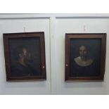 ENGLISH SCHOOL, 19th Century in the 17th Century manner, two portraits of gentlemen, the first