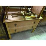 A LIGHT OAK DRESSING TABLE, with two drawers