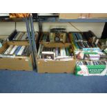 SIX BOXES OF BOOKS, C.D'S, DVD'S, etc