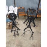 TWO NOVELTY METAL GARDEN FIGURES, constructed from various tools, etc