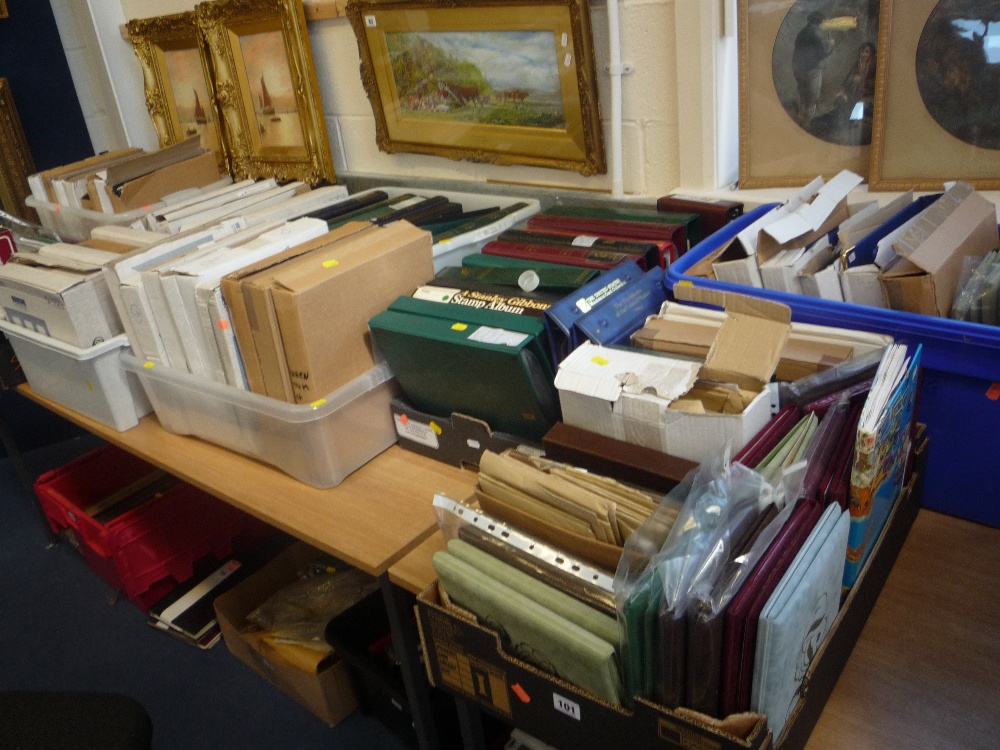 A LARGE ACCUMULATION OF MODERN COMMEMORATIVE COLLECTIONS, in albums and folders, in nine boxes