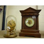 A DOMED KUNDO TIMEPIECE, and a mantel clock (2)