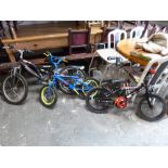 THREE VARIOUS BOYS BICYCLES