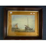 C. DIXON, 1914, coastal scene with sailboats, watercolour, signed and dated lower left, 29cm x 39cm