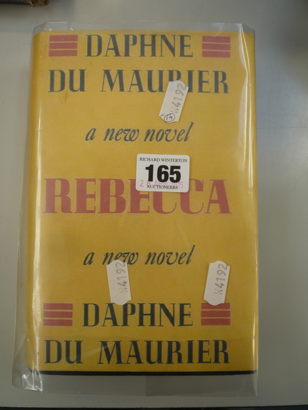 DU MAURIER, DAPHINE, REBECCA, 1st Edition, Gollancz, 1938, in facsimile dust jacket with faded and