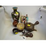 A COLLECTION OF VARIOUS ASIAN WORKS OF ART, to include a Yixing type agate pattern teapot, two small