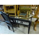 A MODERN DRESSING TABLE, with mirrored panels and a chair (2)