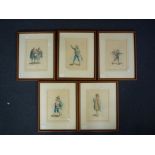 CONTINENTAL SCHOOL, early 19th Century, a set of five studies of figures from street scenes,