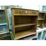 A YEWWOOD BOOKCASE, with two drawers
