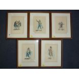 CONTINENTAL SCHOOL,19th Century, a set of five studies of figures from street scenes, watercolour