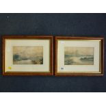 W. DE LA HUNT, 1894, a pair of lakeland landscapes, watercolour, 14cm x 23cm, one signed lower right