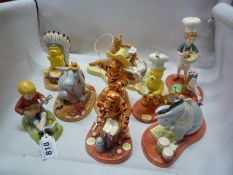 NINE VARIOUS ROYAL DOULTON WINNIE THE POOH FIGURES, from various Collectors Series, 'Cooking', 'Wild