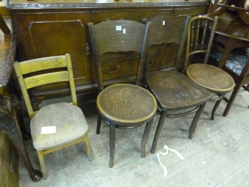 THREE VARIOUS BENTWOOD CHAIRS, and another chair (4)