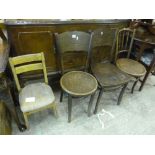 THREE VARIOUS BENTWOOD CHAIRS, and another chair (4)