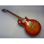 A JAY TURSER LES PAUL COPY GUITAR, cherry sunburst over flame, maple top rosewood fingerboard and