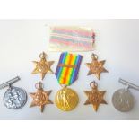 WWI AND WWII GROUPS OF MEDALS, British War and Victory medal, correctly named to 97302 PTE B.D.