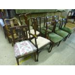 A SET OF SIX MAHOGANY DINING CHAIRS, a pair of carver chairs and three other various chairs (11)