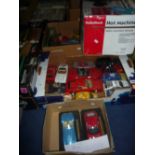 A QUANTITY OF UNBOXED AND ASSORTED DIECAST AND PLASTIC VEHICLES, Burago etc, with a boxed Radioshack