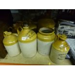 SEVEN VARIOUS STONEWARE JARS, etc (8)