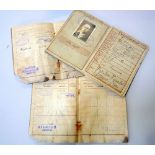 TWO GERMAN DEUTSCHES REICH 'ARBEITSBUCH' LABOUR BOOKS, a Wehrpass WWII Kriegsmarine - named to