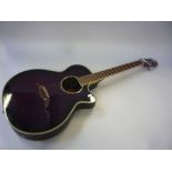 A CRAFTER FX-550E ELECTRO ACOUSTIC GUITAR, Korean Made, purple sunburst finish, composite back and