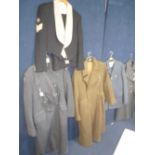 FIVE BRITISH MILITARY UNIFORM JACKETS, to include Army Great Coat, RAF Dress Jacket, RAF Coat etc