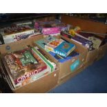 A LARGE QUANTITY OF TOYS AND GAMES, DOLLS AND SOFT TOYS, PRE-SCHOOL TOYS, etc (contents not