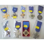 A GROUPING OF NINE 3RD REICH, Police, Long Service awards and Mothers Crosses to 'SS' etc, 'SS'