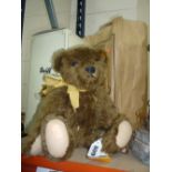A BOXED STEIFF REPLICA CLASSIC 1909 MOHAIR TEDDY BEAR, complete with growler