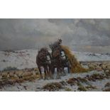 ROSEMARY SARAH WELCH, 'Snow on Exmoor', oil on canvas, signed lower left, 50cm x 75cm