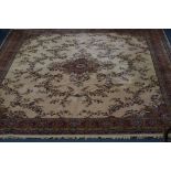 A 'GROSVENOR' BEIGE GROUND 100% WORSTED WOOL WILTON PERSIAN CARPET, approximate size 457cm x 366cm