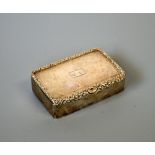 A GEORGE III SILVER SNUFF BOX, engine turned decoration in a floral border, initialled, Charles