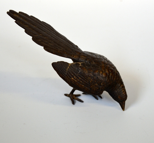 A COLD PAINTED BRONZE OF A MAGPIE, Bergmann style, approximate height 17cm - Image 4 of 4