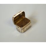 A GEORGE III SILVER NUTMEG GRATER, canted rectangular form, Thomas Willmore, Birmingham 1797,