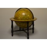 CARY NEW CELESTIAL 12 INCH TABLE GLOBE, brass meridian ring, paper gores labelled, ....on which