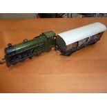 A BING FOR BASSETT-LOWKE O GAUGE 4-4-0 LOCOMOTIVE, missing tender, lithographed lined green and