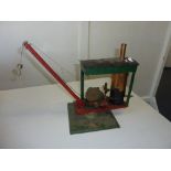 A LIVE STEAM MODEL OF A STEAM CRANE, not tested, no makers markings except a plaque marked '