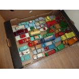 A QUANTITY OF UNBOXED AND ASSORTED PLAYWORN DINKY TOYS, majority are British and American vehicles