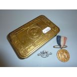 1914 PRINCESS MARY TIN, containing a Birmingham 1914-1919 Peace medal and a Merchant Navy '