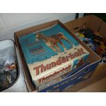 A COLLECTION OF BOXED AND UNBOXED MARX JOHNNY WEST ITEMS, to include boxed 'Thunderbolt' horse and