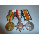 A WWI TRIO OF MEDALS, on a wearing bar, correctly named to T4-085515 Pte C.G. Scott, Army Service