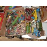 A QUANTITY OF UNBOXED AND ASSORTED PLAYWORN DIECAST AND TINPLATE VEHICLES, to include tinplate