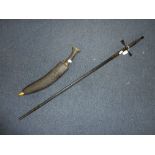 A MASONIC CEREMONIAL SWORD AND SCABBARD, and a Kukri (2)