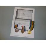 A WWI TRIO OF MEDALS, 1914-15 Star, British war and Victory medal, correctly named to 8730 Pte C.