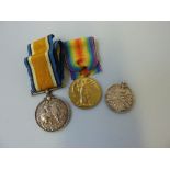 A BOX CONTAINING A WWI BRITISH WAR AND VICTORY MEDAL, pair correctly named to 23653 Pte G.H. Baker