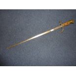 A LATE 19TH CENTURY FRENCH BAYONETTE, indistinctly inscription, blade length 52cm